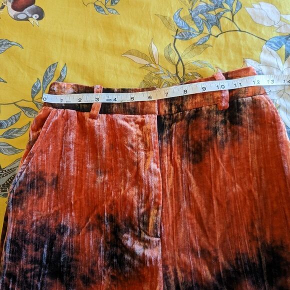 Stockholm atelier orange and black velvet high waist pants sz 4 euc - Picture 5 of 6